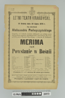 MERIMA CZYLI POWSTANIE W BOŚNII