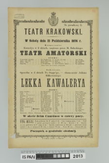 Teatr amatorski, LEKKA KAWALERYA