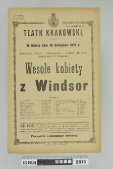 WESOŁE KOBIETY Z WINDSOR (Wesołe kumoszki z Windsoru)