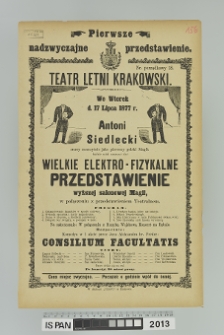 WIELKIE ELEKTRO-FIZYKALNE wyższej salonowej magii