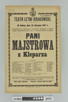 PANI MAJSTROWA Z KLEPARZA