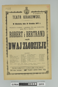 ROBERT I BERTRAND CZYLI DWAJ ZŁODZIEJE