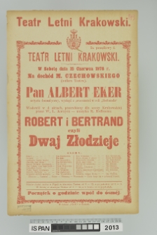 ROBERT I BERTRAND CZYLI DWAJ ZŁODZIEJE