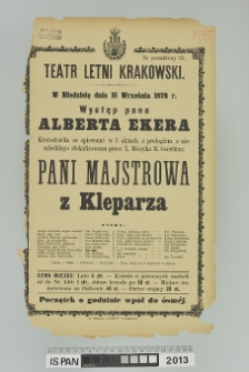 PANI MAJSTROWA Z KLEPARZA