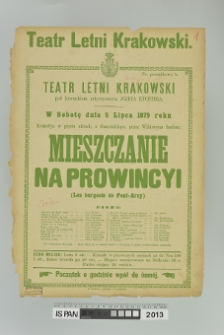 MIESZCZANIE NA PROWINCYI (Les burgeois de Pont-Arcy)