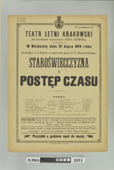 STAROŚWIECCZYZNA I POSTĘP CZASU