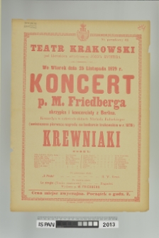 KONCERT P. M. FRIEDBERGA