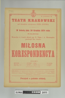 MIŁOSNA KORESPONDENCYA