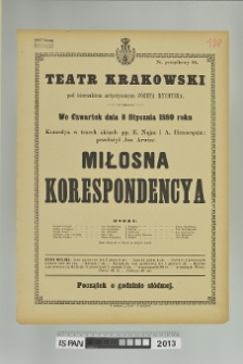 MIŁOSNA KORESPONDENCYA