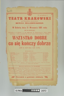 WSZYSTKO DOBRE CO SIĘ KOŃCZY DOBRZE (All Is Well Taht Ends Well)