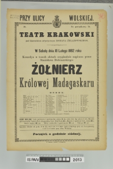 ŻOŁNIERZ KRÓLOWEJ MADAGASKARU