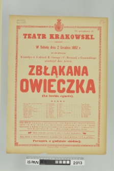 ZBŁĄKANA OWIECZKA (La brebis egaree)