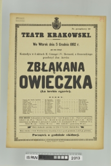 ZBŁĄKANA OWIECZKA (La brebis egaree)