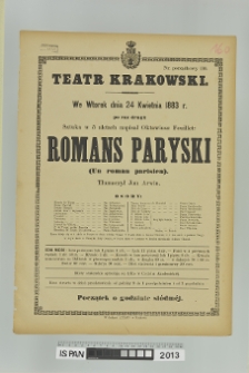 ROMANS PARYSKI (Un roman parisien)