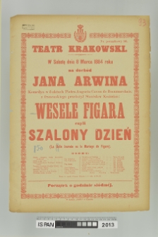 WESELE FIGARA CZYLI SZALONY DZIEŃ (La Folle Journee ou la Mariage de Figaro)