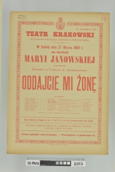 ODDAJCIE MI ŻONĘ