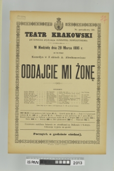 ODDAJCIE MI ŻONĘ