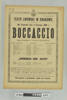 BOCCACCIO, COMEDIA DEL'ARTE