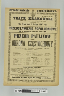 PRZEOR PAULIN&Oacute;W CZYLI OBRONA CZĘSTOCHOWY (OBRONA CZĘSTOCHOWY)