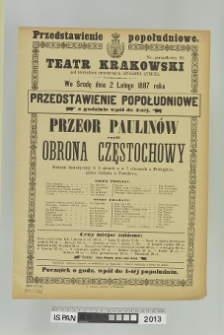 PRZEOR PAULINÓW CZYLI OBRONA CZĘSTOCHOWY (OBRONA CZĘSTOCHOWY)