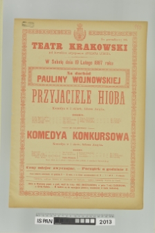 PRZYJACIELE HIOBA, KOMEDIA KONKURSOWA