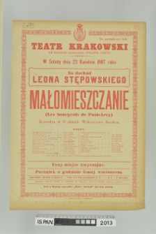 MAŁOMIESZCZANIE (LES BOURGEOIS DE PONT-ARCY)