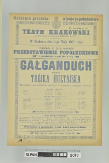 GAŁGANDUCH CZYLI TRÓJKA TRÓJKA HULTAJSKA (TRÓJKA HULTAJSKA)