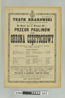 PRZEOR PAULIN&Oacute;W CZYLI OBRONA CZĘSTOCHOWY (OBRONA CZĘSTOCHOWY)