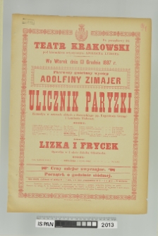 ULICZNIK PARYSKI (NIEDOROSTEK), LIZKA I FRYCEK