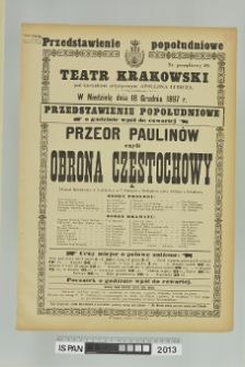 PRZEOR PAULIN&Oacute;W CZYLI OBRONA CZĘSTOCHOWY (OBRONA CZĘSTOCHOWY)