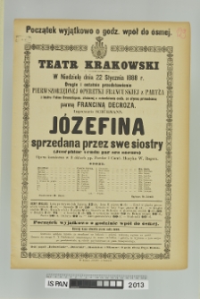 JÓZEFINA SPRZEDANA PRZEZ SWE SIOSTRY (JOSÉPHINE VENDU PAR SES SOEUR)