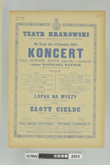 KONCERT, ŁAPKA NA MYSZY, ZŁOTY CIELEC