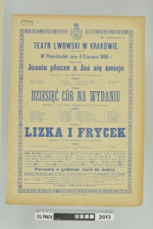 JOASIA PŁACZE A JAŚ SIĘ ŚMIEJE, DZIESIĘĆ CÓR NA WYDANIU, LIZKA I FRYCEK