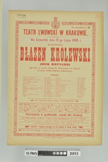 BŁAZEN KRÓLEWSKI (DER HOFNARR)