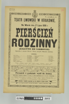 PIERŚCIEŃ RODZINNY (GILETTE DE NARBONNE)