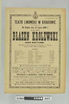BŁAZEN KRÓLEWSKI (DER HOFNARR)