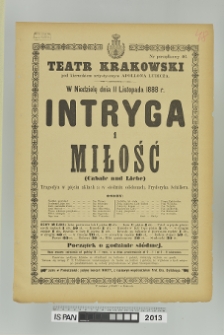INTRYGA I MIŁOŚĆ (CABALE UND LIEBE)