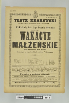 WAKACYE MAŁŻEŃSKIE (LES VACANCES DES MARIS), (WAKACJE MAŁŻEŃSKIE)