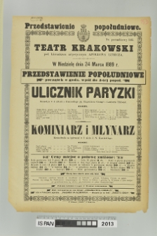 ULICZNIK PARYZKI (ULICZNIK PARYSKI), KOMINIARZ I MŁYNARZ