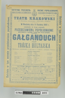 GAŁGANDUCH CZYLI TRÓJKA TRÓJKA HULTAJSKA (TRÓJKA HULTAJSKA)