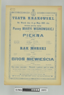 PIĘKNA, RAK MORSKI, BROŃ NIEWIEŚCIA