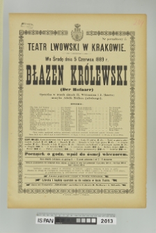 BŁAZEN KRÓLEWSKI (DER HOFNARR)