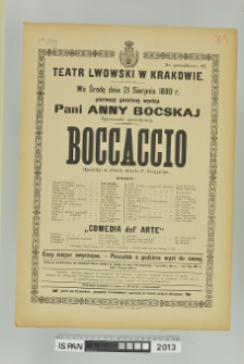 BOCCACCIO, COMEDIA DEL' ARTE