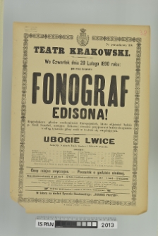 UBOGIE LWICE ORAZ FONOGRAF EDISONA!