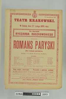 ROMANS PARYSKI (UN ROMAN PARISIEN)