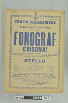 OTELLO ORAZ FONOGRAF EDISONA!