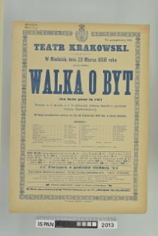 WALKA O BYT (LA LUTTE POUR LA VIE)