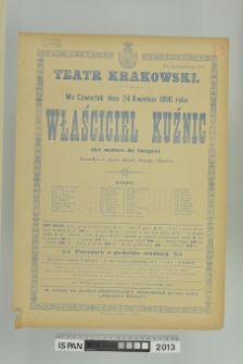 WŁAŚCICIEL KUŹNIC (LE MAITRE DE FORGES)