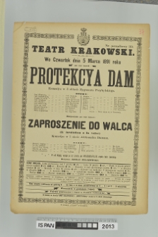 PROTEKCYA DAM (PROTEKCJA DAM), ZAPROSZNIE DO WALCA (L'INVITATION A LA VALSE)