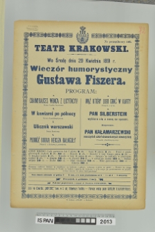 WIECZ&Oacute;R HUMORYSTYCZNY GUSTAWA FISZERA